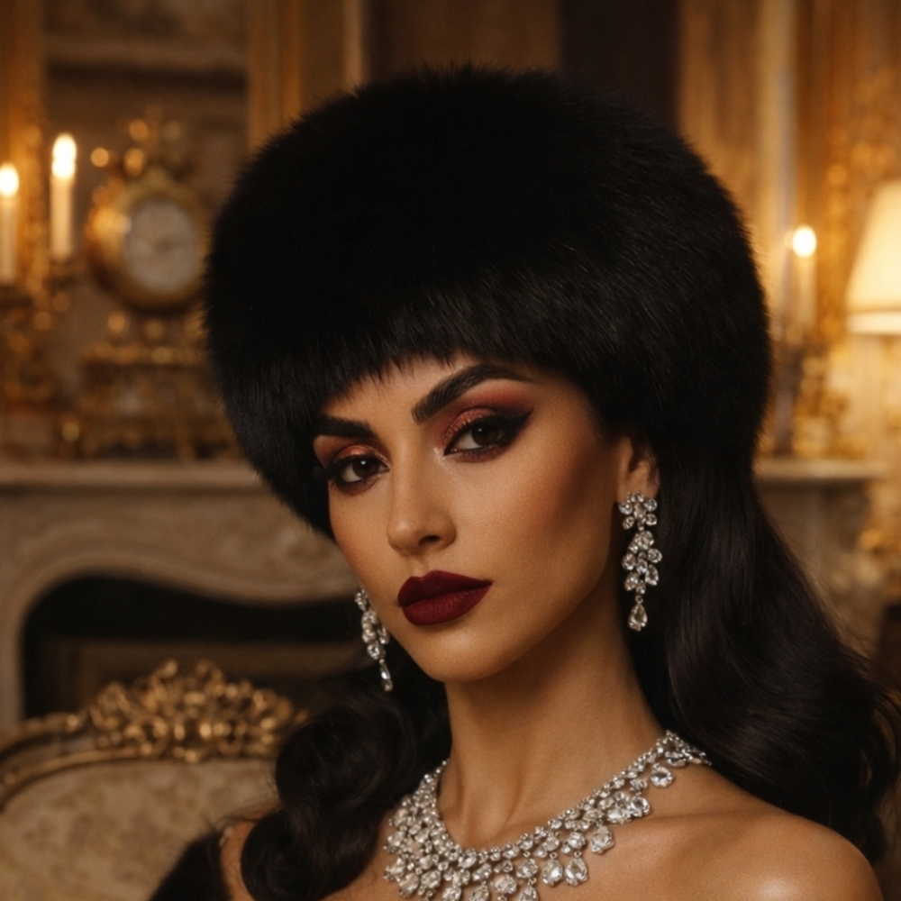 MR JOHN Museum Grade Black Fur Hat Couture Midcentury Collectors Piece
